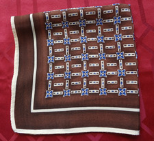 Vintage Polo by Ralph Lauren Brown Made in Italy Silk Pocket Square Handkerchief