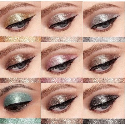10 Colors Liquid Glitter Eyeshadow Set, Metallic Glitter Shimmer Smokey Eye Look
