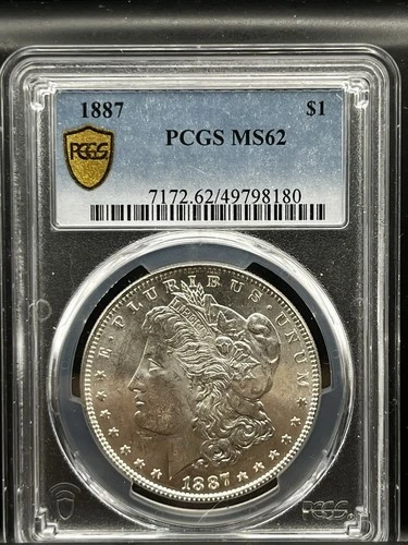 1887 Morgan Silver Dollar - PCGS MS62