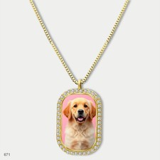 Gorgeous Cute Golden Retriever Dog Fashion Pendant Necklace Chain Image Dog Tag
