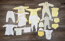 Vintage Gender Neutral Baby Clothing Lot of 17 Assorted Sizes Yellow 70's-80's