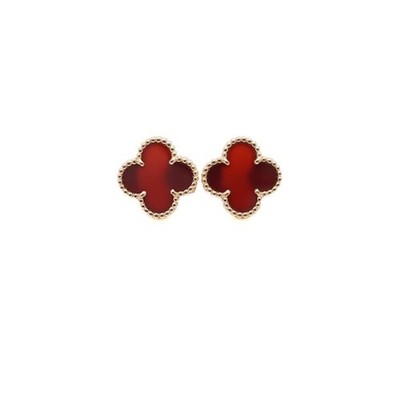Van Cleef & Arpels Vintage Alhambra Ohrringe 18K Gelbgold mit Koralle 156186414