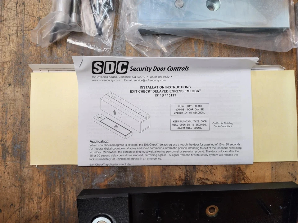 SDC 1511T Slave Exit Check W/ Integrated Delayed Electromagnetic Lock NEW - Image 4 of 4
