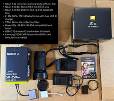 NIKON Z30 MIRRORLESS DX 16-50 KIT  NIKKOR Z DX 50-250mm Lens  Hood, SD Reader