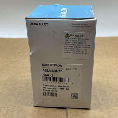 Securitron PB4L-2 Green Halo Momentary DPDT Stainless - Single Gang Push Button