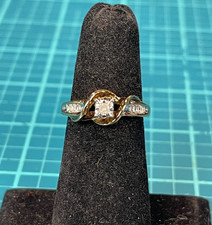 925 Vermeil CZ Engagement Style Ring - Size 7