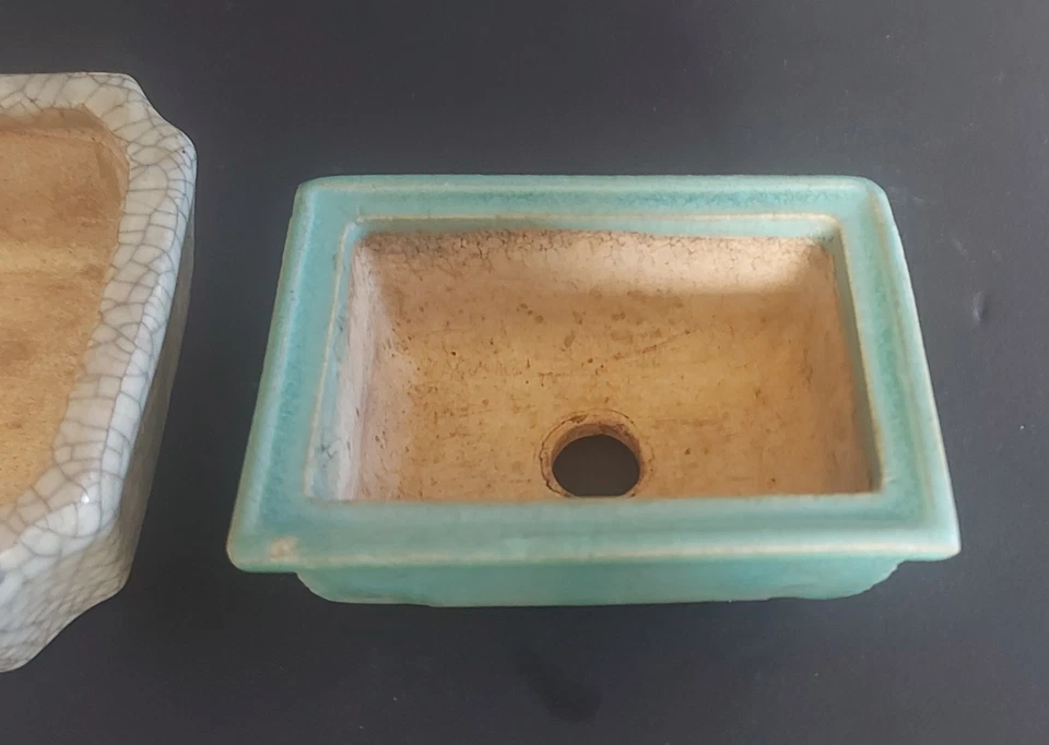 Crackle Glaze, Bonsai Pots / Planter X2. - Image 4 of 4