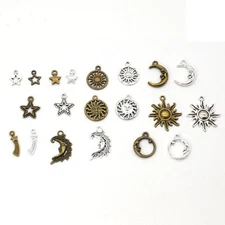 Clearance! 80PCS Celestial Charms Pendant Set Collection Silver/Bronze C64