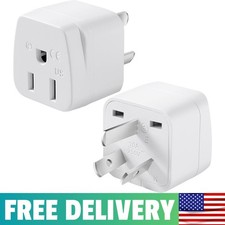 2 Pack US to Argentina Australia China Travel Plug Adapter, Type I - White