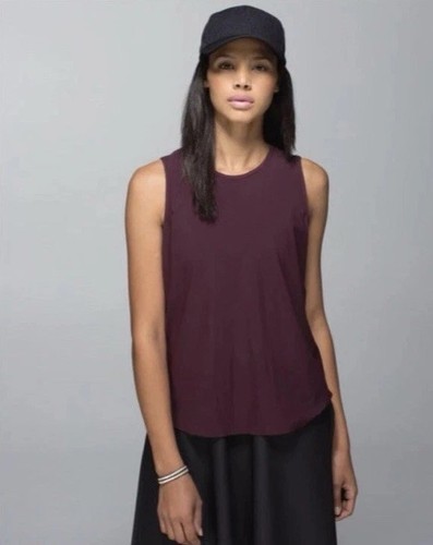 Lululemon Here To There Open Back Tank Size 6 Bordeaux Drama Burgundy Shade