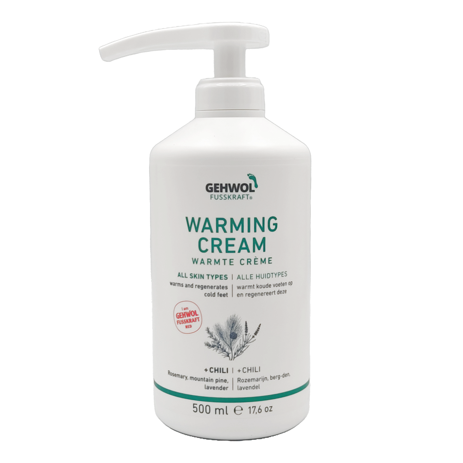 Gehwol Fusskraft Red Foot Cream 500ml | Dry Rough Skin | Warming & Revitalising
