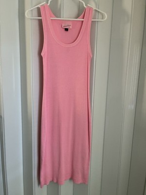 Universal Thread Fitted Ribbed Sleeveless Dress Midi Small Pink