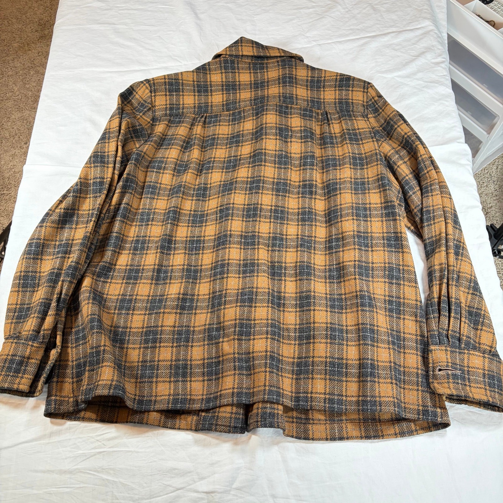 VTG Pendleton womens 49er jacket. Plaid brown, black, 1970s. Size L image 5