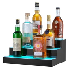 3-Step 16in LED Illuminated Liquor Display Shelf with RF & App Control