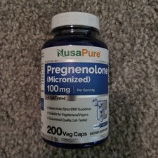 NusaPure Pregnenolone Micronized 100 mg Per Serving 200 Veg Caps - FAST SHIP 