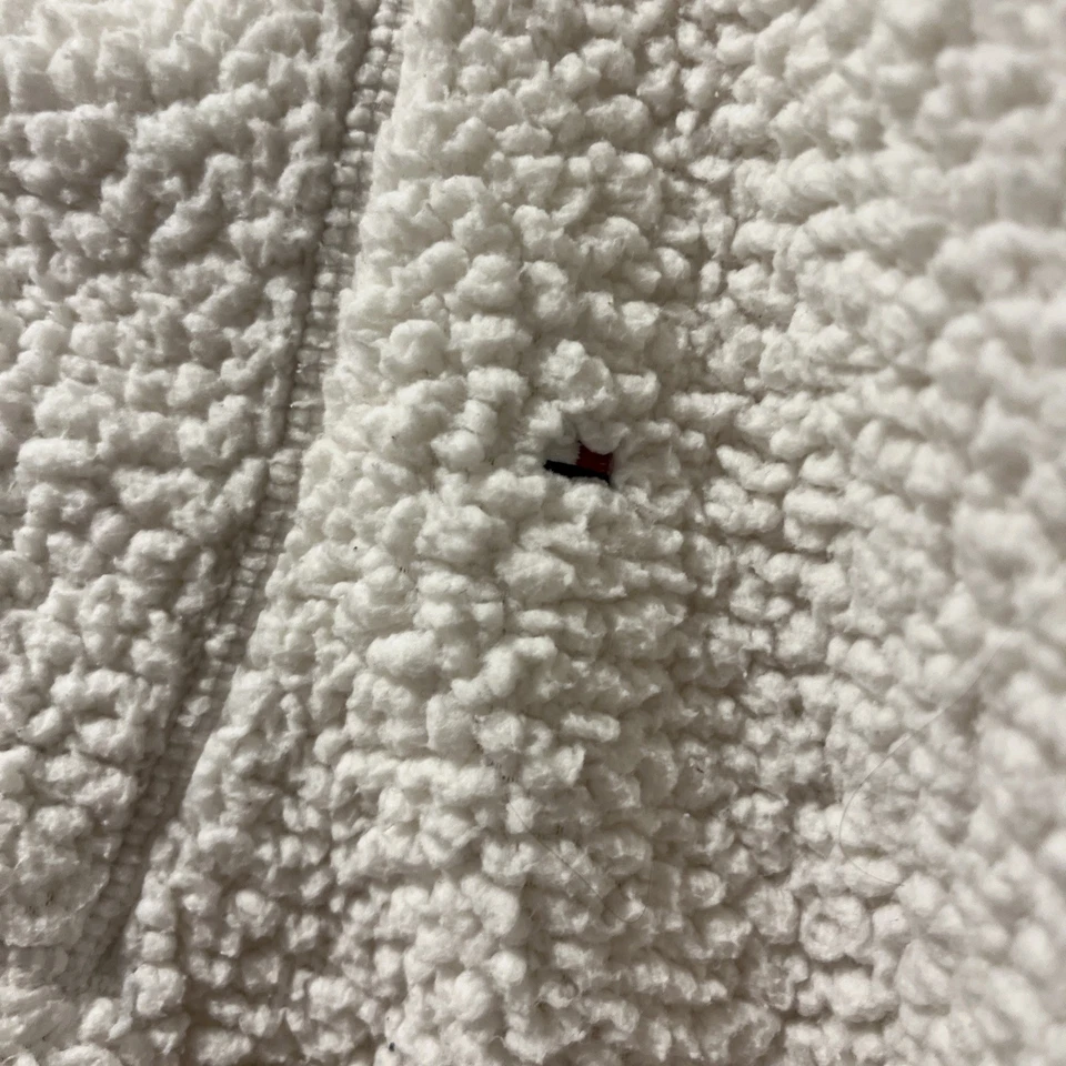 Tommy Hilfiger Blanco Sherpa Polar Sudadera con Capucha 1/4 Cremallera Para Mujer Talla L Chaqueta Foto 2 de 4