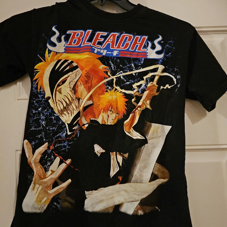 Camiseta Bleach 2 Caras Para Hombre S Negra CABEZA DURA RARA Anime Foto 2 de 4