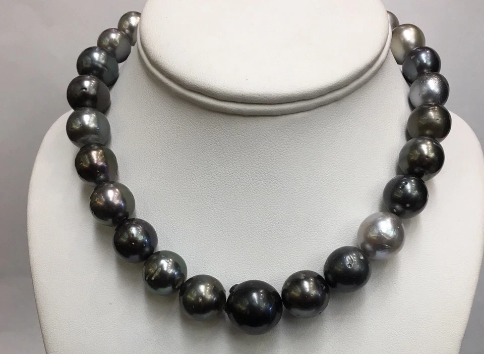 Perlas de mar multicolores 17,5x12,5 mm grandes colores. Grandes partidos. Redondo.17”14k Foto 4 de 4