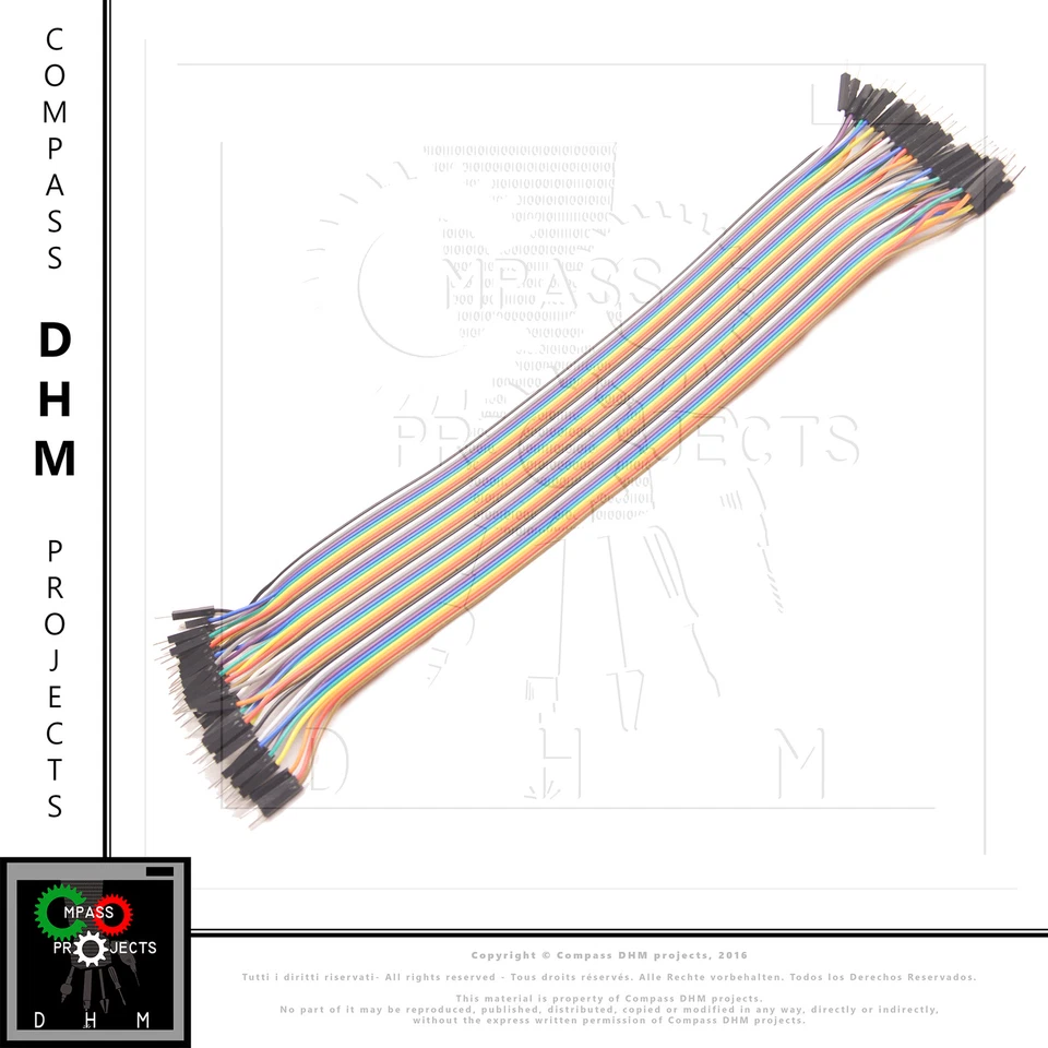 SENZA MARCA 40 cavetti Dupont maschio maschio 30 cm cavi flessibili jumper Arduino