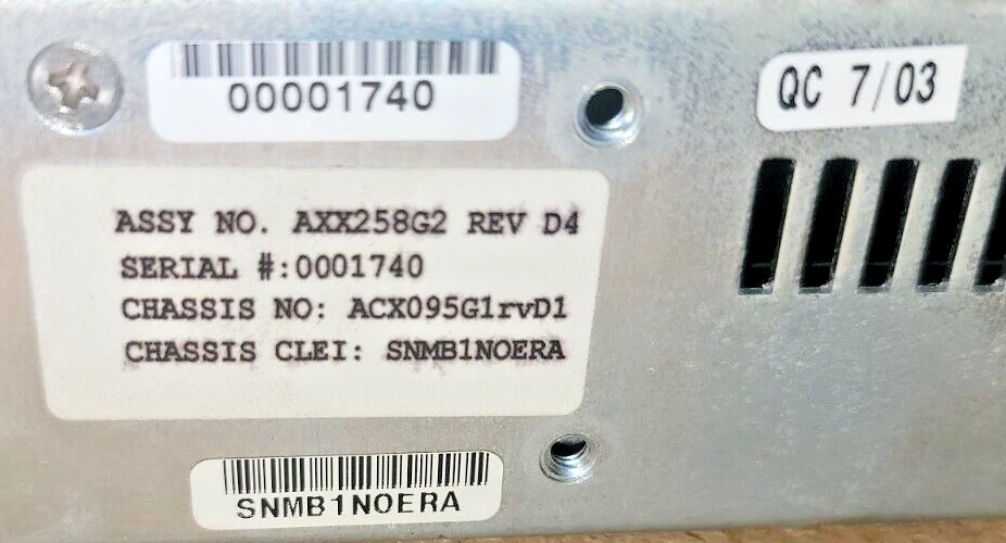 TELCO, ACX095G1, RD4, SNMB1N0ERA, MULTIPLEXER CHASSIS ONLY, NO MODULES, USED - Image 3 of 4