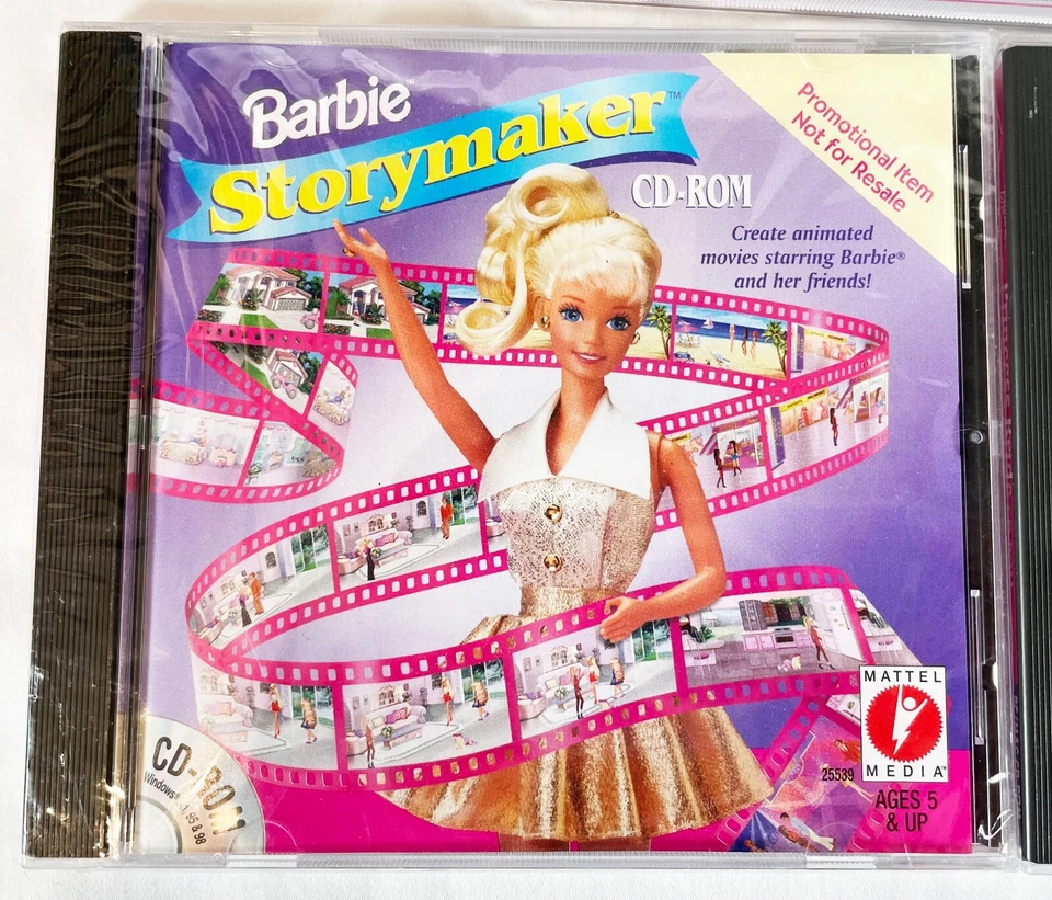 VTG Barbie Lot of 3 CD Rom PC Games Princess Bride Storymaker Hair Styler - Image 3 of 4
