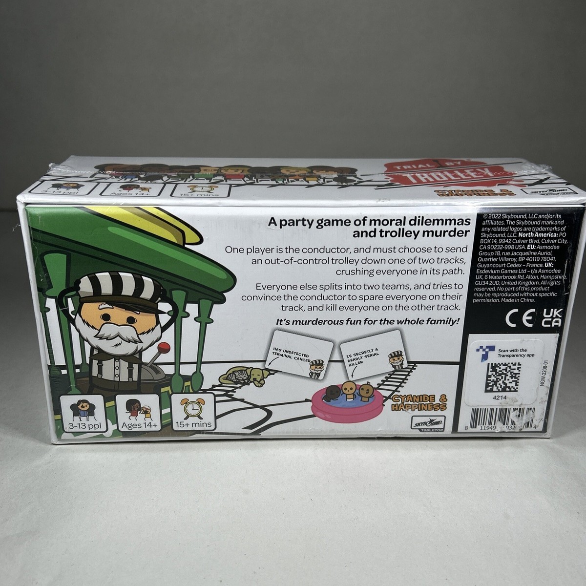 Trial By Trolley, Gioco Di Carte Per Adulti, Dilemmi Morali E Omicidi, Cyanide And Happiness, Nuovo Sigillato