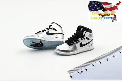 1/6 men Silver Sneakers shoes HOLLOW basketball for hot toys phicen  USA 