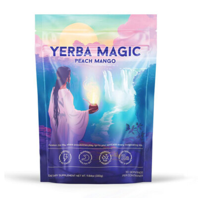 Yerba Magic Yerba Mate Instant Tea Powder - Peach Mango Flavors - 30 Servings