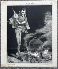 Louis Morel-Retz aka Stop Original Lithograph Art Symbolist French Caricature