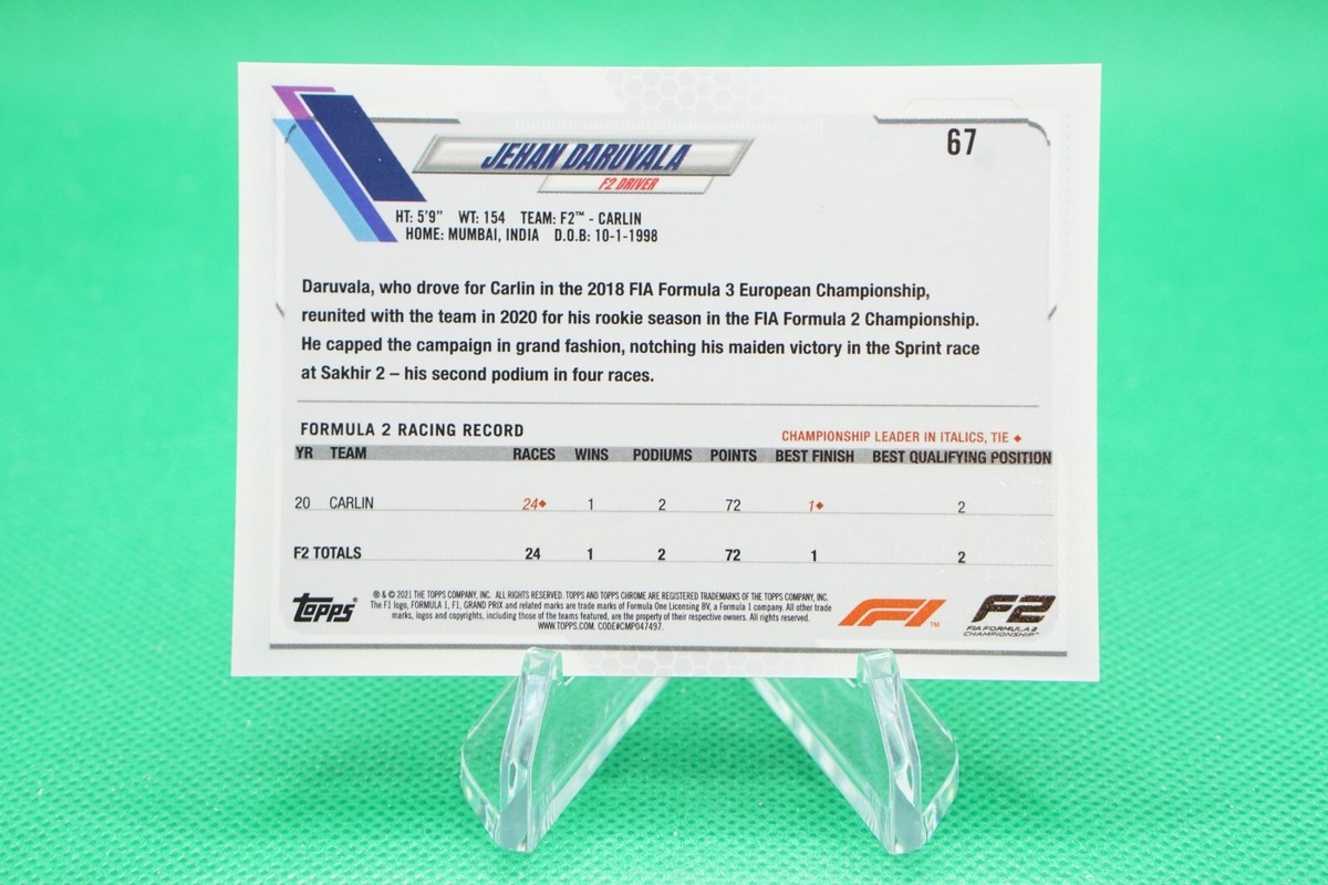 シングルカード 2021 Topps Chrome F1 JEHAN DARUVALA 2021 Topps Chrome Formula 1 Checker Flag Refractor Jehan