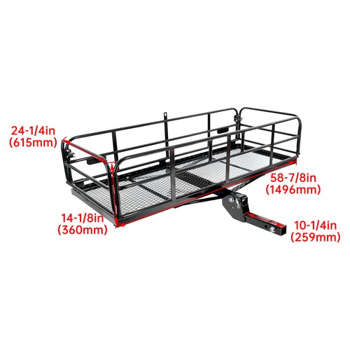 500LBS Foldable Hitch Cargo Carrier Mounted Basket Luggage Rack w/ 2" Receiver - Picture 11 of 19