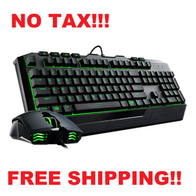 CM Storm Devastator Gaming Green LED Keyboard and Mouse Combo Bundle SGB-3012-KK