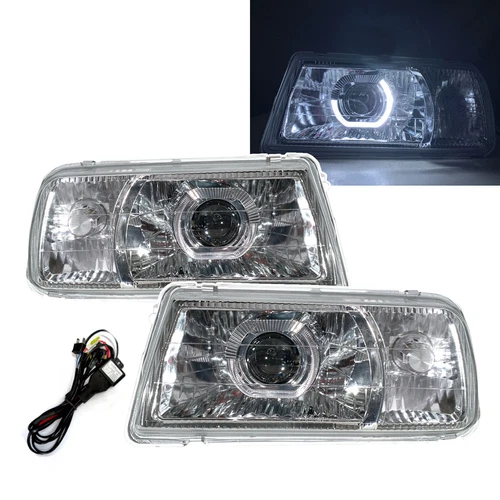 Fits GEO Tracker 88-98 Convertible 2D Guide LED Angel-Eye V3 Headlight CH LHD