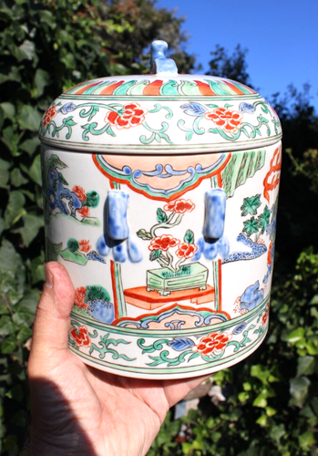 Vintage Large Chinese Famille Porcelain Multi-colors Dragon Covered Jar-marked - Picture 16 of 17