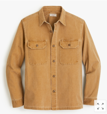 J.Crew NWT Wallace & Barnes shirt-jacket in stretch duck canvas