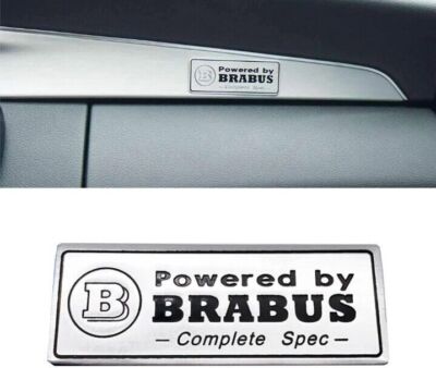 Für Mercedes Benz AMG Powered by BRABUS Logo Emblem Abzeichen Aufkleber Silber
