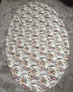 Vintage W-C Designs Oval Floral Tablecloth 101" x 114"