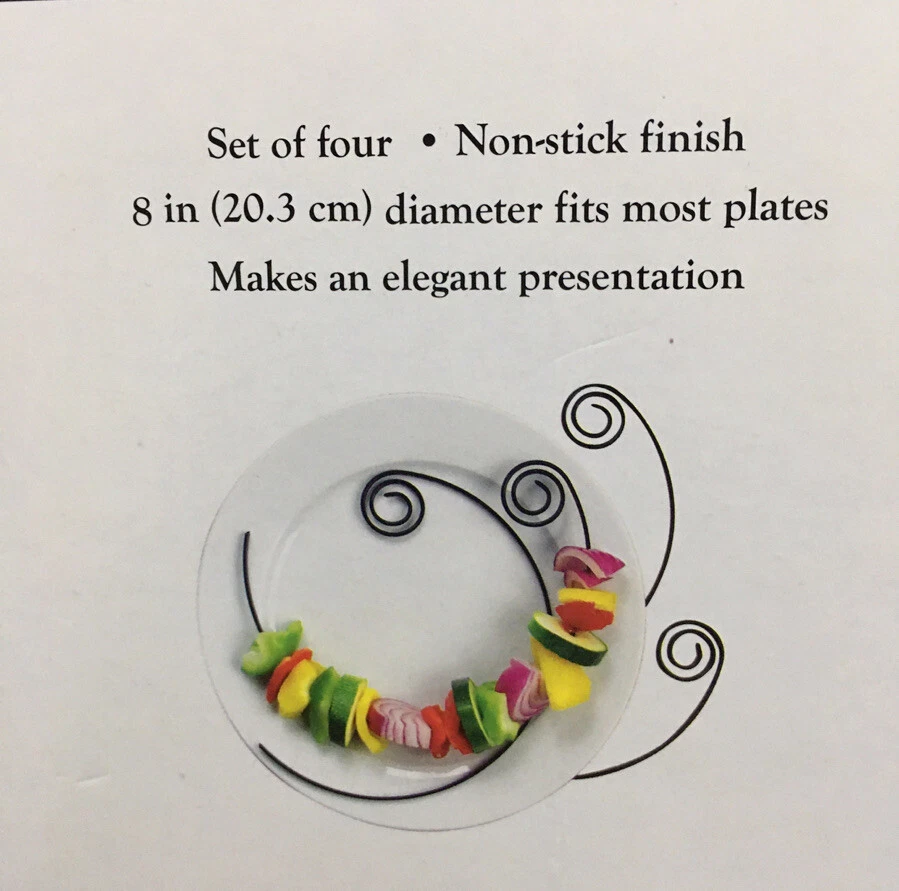 NEW Circle Kabobs (Set of 4) 8" diameter NON-STICK Finish - Great Presentation! - Image 3 of 4