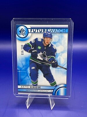 2023-24 Upper Deck SP Authentic Akito Hirose Future Watch Blue RC /399