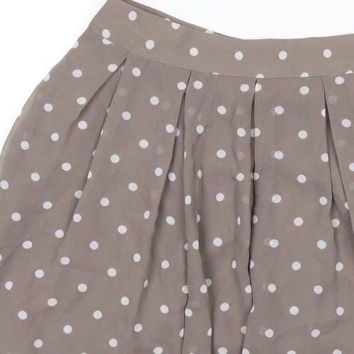 H&M Womens Brown Polka Dot Cotton Blend A-Line Skirt Size 8 - Picture 8 of 12