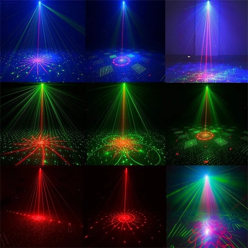 1024 Patterns LED RGB Stage Light Laser Projector DJ Disco Party Show ...
