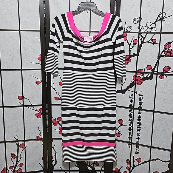 Joseph Ribkoff Off Shoulder Striped Sheath Dress Size 6 NWT | eBay
