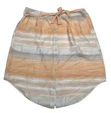 NWOT Cato Est. 1946 Orange Striped Button Front Skirt Belted Flowy Skirt SZ XL