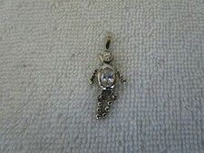 GORGEOUS  925 Sterling Silver  BOY  APRIL BIRTHSTONE  PENDANT/CHARM  