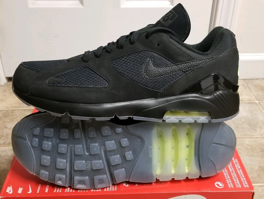 nike air max 180 night ops on feet