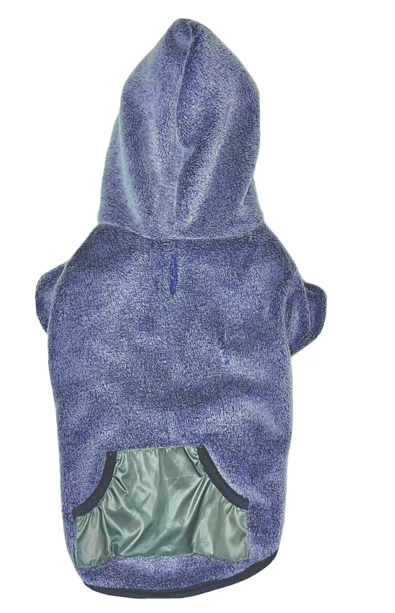 Top Paw Sweater Coat Blue Solid Fleece Hoodie Sweatshirt Medium