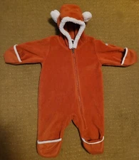 Columbia Infant Bear Bunting  Fleece Hooded Warm One-piece 3-6 MONTHS