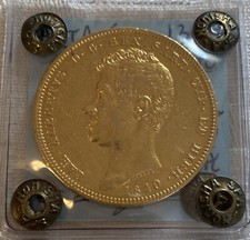 100 Lire Carlo Alberto 1840 Genova BB/qSPL Moneta Oro Tiratura solo 1003 Pz RARA