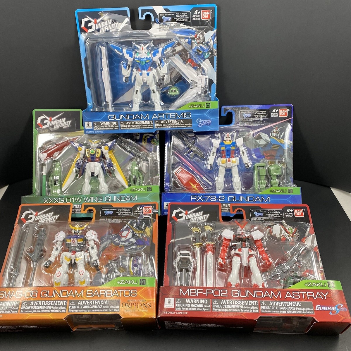 Gundam Infinity Series Complete Set of 5 Figures + Bonus