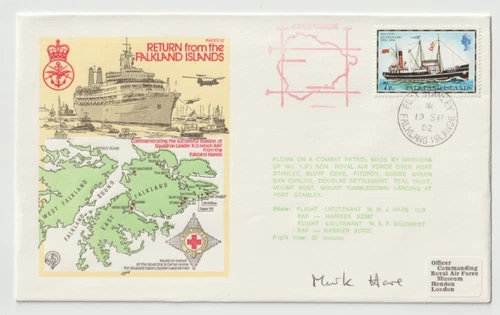 19/9/1982 Falklands Islands Flown Cover - Return from Falklands Isl - HANDSIGNED